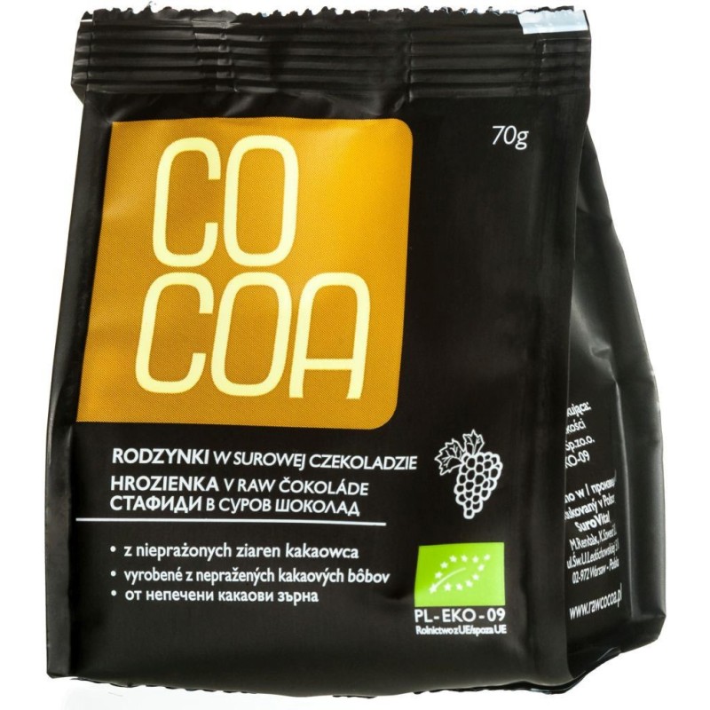 Rodzynki w surowej czekoladzie bio 70g COCOA