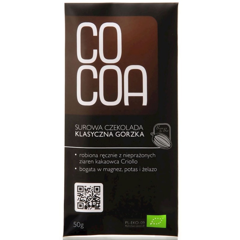 Czekolada surowa klasyczna gorzka bio 50g COCOA
