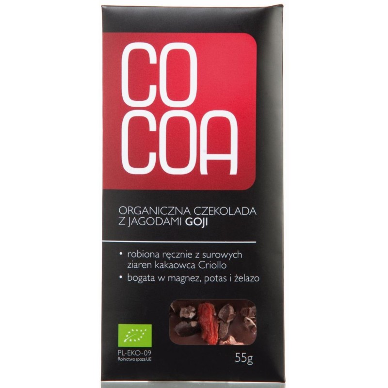 Czekolada surowa z jagodami Goji bio 50g COCOA