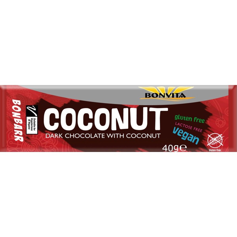 Baton Kokosowy Bez Laktozy BEZGLUTENOWY BIO 40 g Bonvita